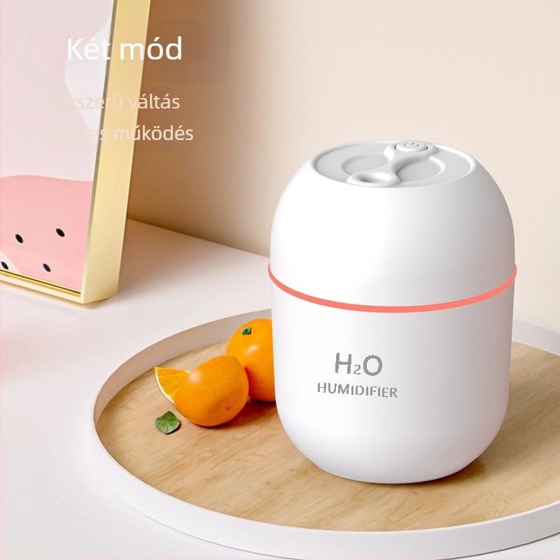 USB-s ultrahangos légnedvesítő – asztali készülék, tartály <0.5 L, hatókör legfeljebb 10 m², teljesítmény 5 W, zaj ≤36 dB