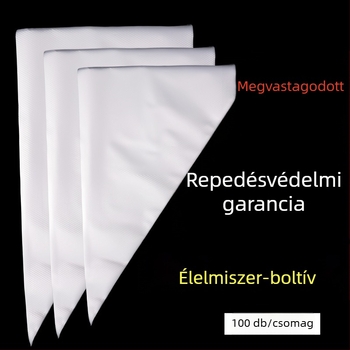 Torta- és süti dekoráló zacskó, átlátszó, vastagított, élelmiszer-minőségű