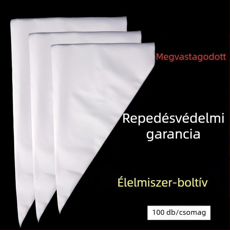 Torta- és süti dekoráló zacskó, átlátszó, vastagított, élelmiszer-minőségű