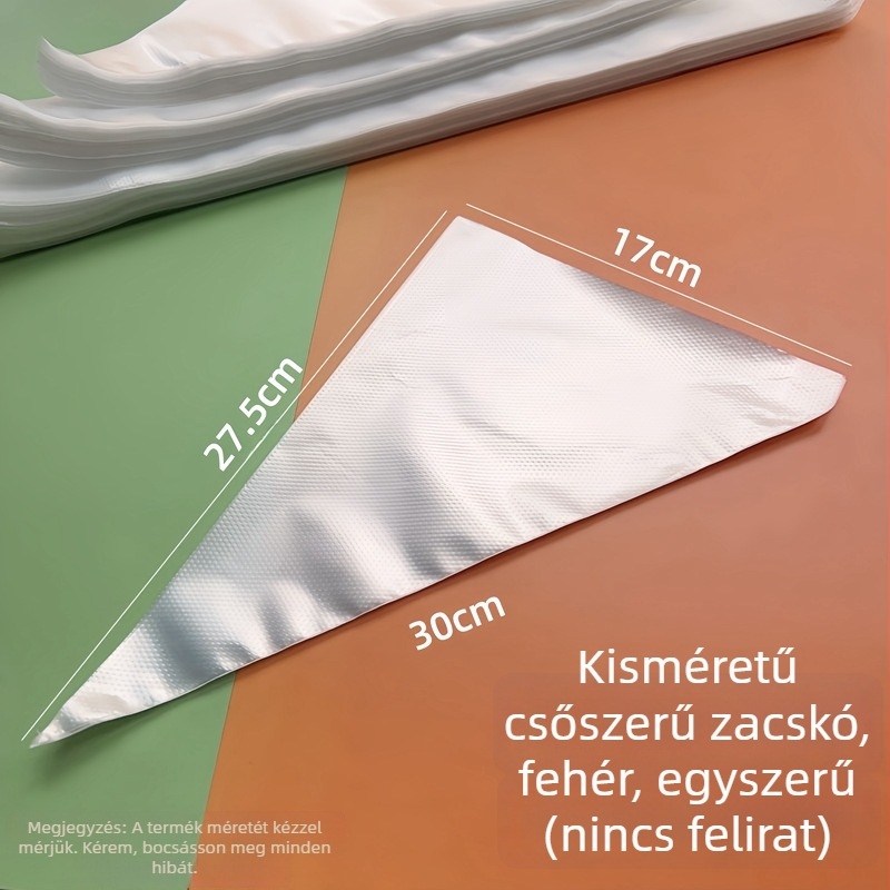 Torta- és süti dekoráló zacskó, átlátszó, vastagított, élelmiszer-minőségű