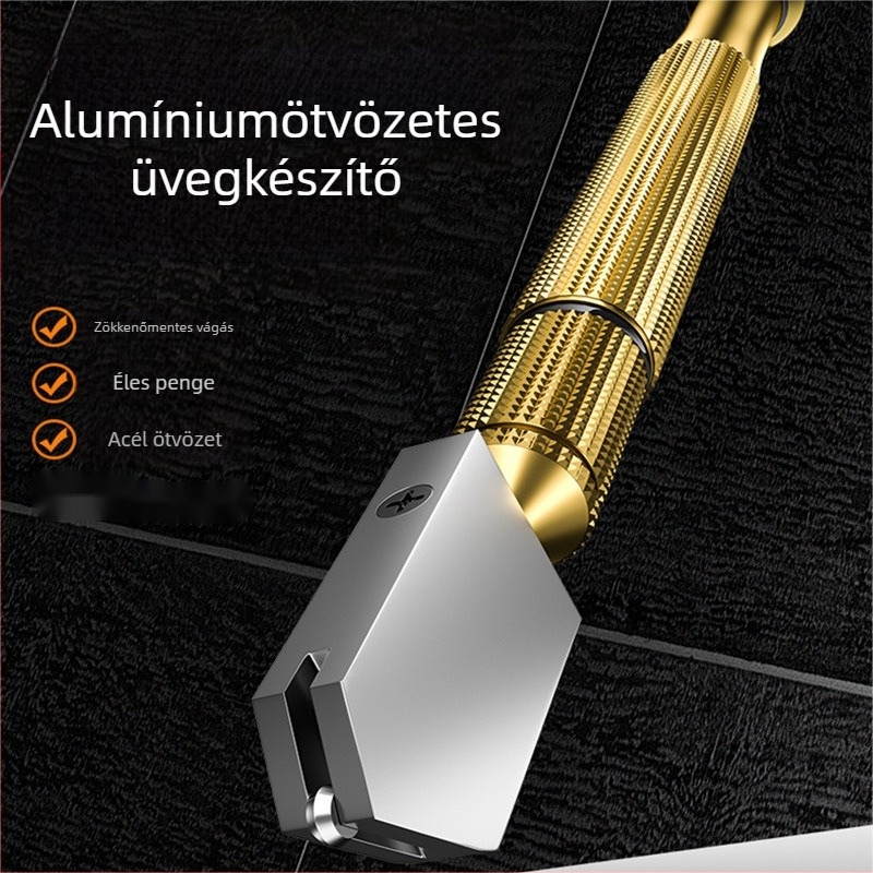 Üvegvágó gyémántcsúccsal - Többfunkciós eszköz vastag üveg és kerámia csempék vágásához (Modell: Szokásos üvegkés; Alkalmazási terület: Egyéb; Import: Nem)