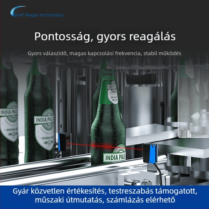 Négyzet alakú infravörös fotóelektronikus szenzor, Pr-ng30, érzékelési távolság 2,5–5 mm, NPN/PNP kimenet, IP65