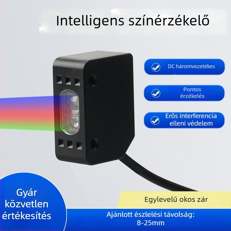 LX-101 színjelző szenzor, fotóelektronikus kapcsoló, 12 V, mechanikus berendezésekhez