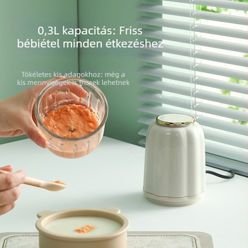 Multifunkcionális bébiétel-feldolgozó gép üveg pohárral, kapacitás kevesebb mint 1 L, kettős keverőpengék, 10 000–19 999 rpm, 111–240 V