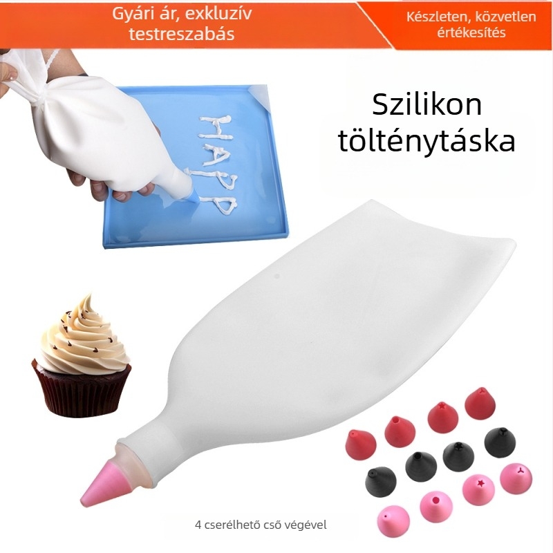 Csőzsák és nyomófej készlet, szilikon + műanyag, 74 g, bevezetés 2024 (Márka: Yipinjiaju; Anyag: szilikon + műanyag; Tömeg: 74 g; Bevezetés éve: 2024)