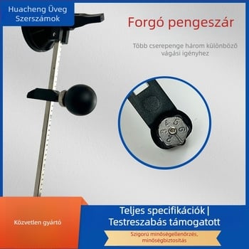 Kézi hatkerekes gyémánt üvegvágó lyukak készítésére, száraz vágás, modell GLY2-6