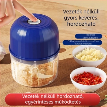 Vezeték nélküli elektromos fokhagymaprés – kompakt konyhai eszköz fokhagyma, chili és fokhagymapaszta készítésére