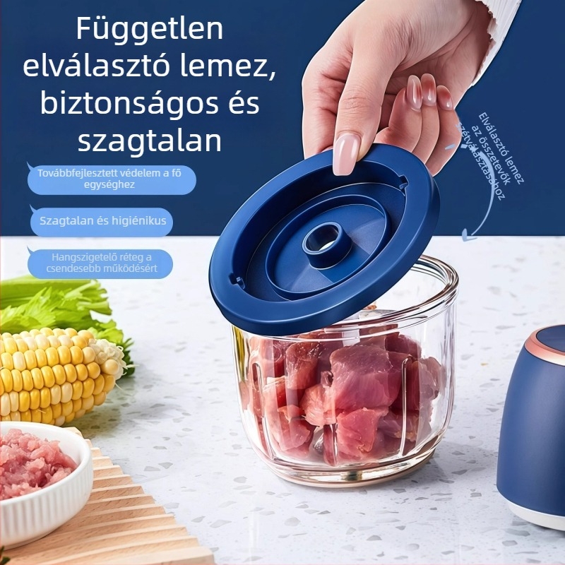 Vezeték nélküli elektromos fokhagymaprés – kompakt konyhai eszköz fokhagyma, chili és fokhagymapaszta készítésére