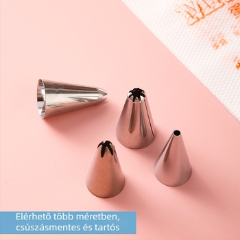 Díszítő tasak készlet szilikon végződésekkel és díszítő pisztollyal — élelmiszer-minőségű szilikon, modern minimalista stílus