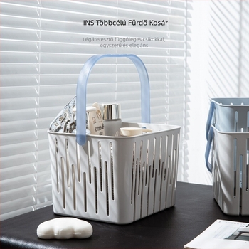 Fürdőszobai kosár, hordozható, PP anyag, 1054-es modell, modern minimalist design, kozmetikumok tárolására