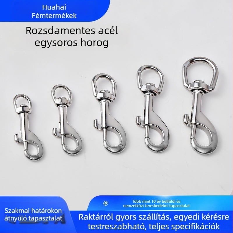 Rozsdamentes acél egyfejű horog – tengeri univerzális horog merüléshez, háziállatoknak és kültéri hegymászáshoz; Anyag: SS304/SS316; Márka: Huahai