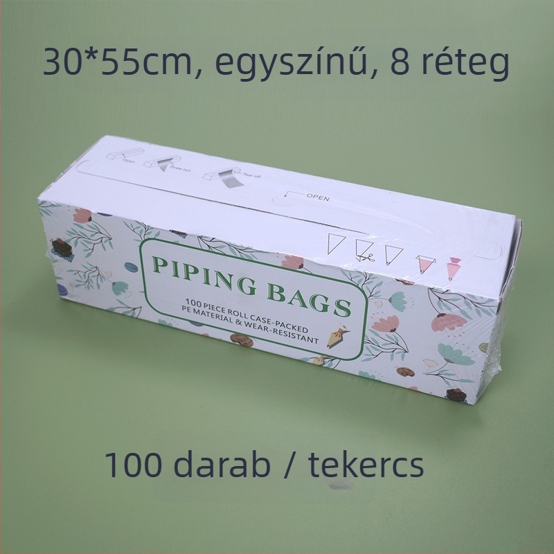 Díszítő tasak, PE anyag, élelmiszer-minőség, egyszer használatos, 100 db/doboz, torták díszítésére