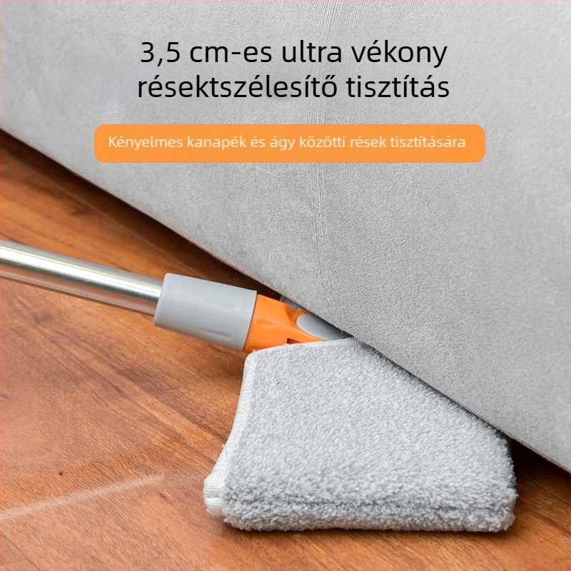 Hosszabbító falmop teleszkópos nyelettel – fej ultra finom rostból, nyél rozsdamentes acél, kettős hajtás, görgős nyomó mechanizmus, Qianxili
