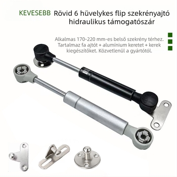 LS612 modellű rövid felnyíló hidraulikus-gázrugó szekrényajtókhoz — test hideg-hengerelt acélból, alumínium kerethez kompatibilis, 60/80/100N