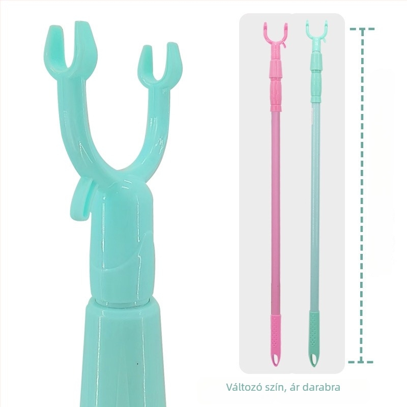 Fém teleszkópos ruhaszárító rúd erkélyre; modern, minimalist stílus; műanyag+fém villa; 2017 nyarán bemutatva