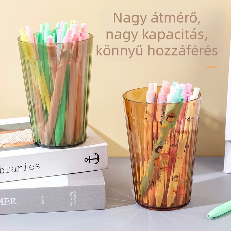 Megerősített szájvíz és fogkefés pohár, átlátszó műanyag, csúszásmentes alap, PP anyag, logónyomás és testreszabás elérhető