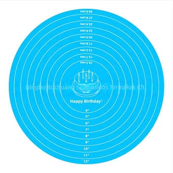 Szilikon kerek tésztaalátét és forgó tortadíszítő tálca — simois márka, szilikon anyag, rajzfilm-szerű mintázat skálával, testreszabás elérhető