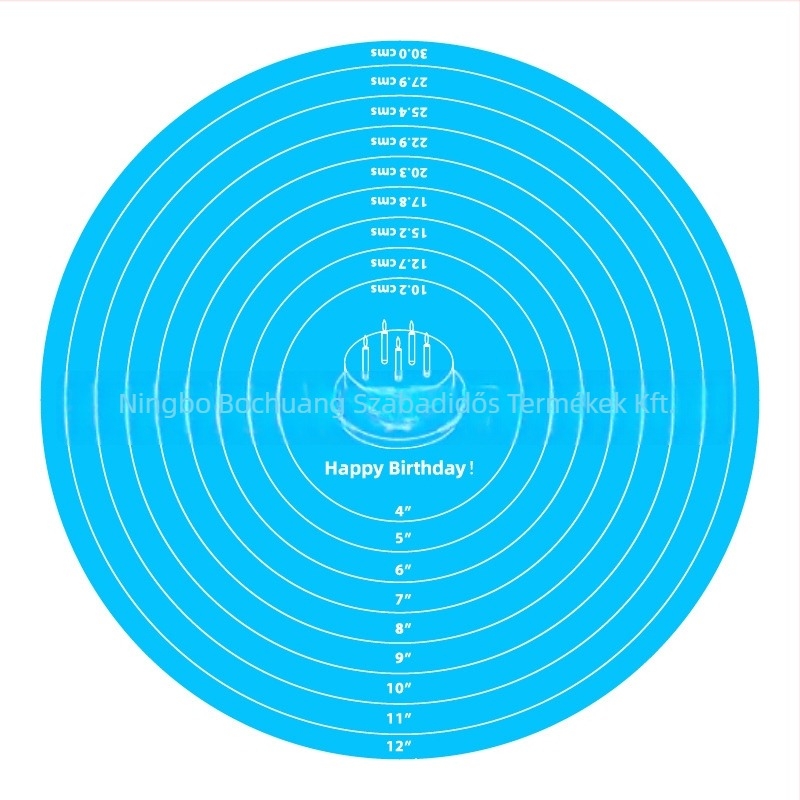 Szilikon kerek tésztaalátét és forgó tortadíszítő tálca — simois márka, szilikon anyag, rajzfilm-szerű mintázat skálával, testreszabás elérhető