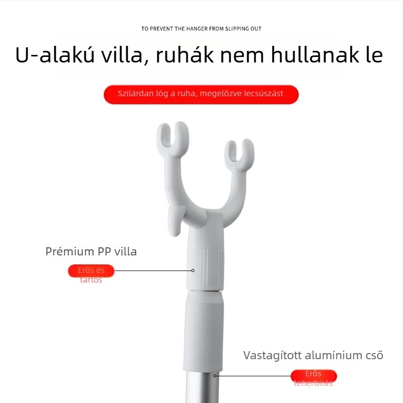 Fém ruhaszárító rúd, balconyon történő szárításhoz, Qizhong márka, modern-minimalista stílus