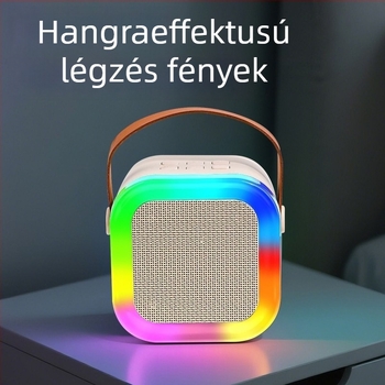 K12 Vezeték nélküli Bluetooth Karaoke Hangfal Beépített Mikrofonnal — Otthoni KTV Rendszer, 1 Hangfal, 3W, Bluetooth 5.0, 20 Hz–20 kHz, SNR ≥70 dB