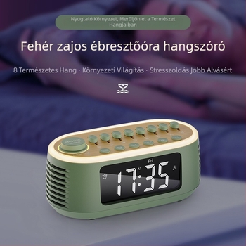 Bluetooth 5.3-as ébresztőóra hangszóróval, LED kijelzővel, kettős hangszórókkal, beépített 2000–4000mAh akkumulátorral és RGB atmoszferikus fény