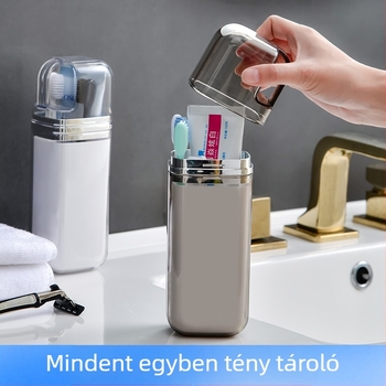SP SAUCE Három az egyben utazó mosdó pohár fogkrém-tartóval és fogkefetartóval (PP+PET+ABS)
