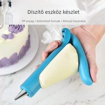 Díszítő készlet csővégekkel, habzsákkal és dekoráló pisztollyal — modern minimál stílusban, 2022-ben kiadva