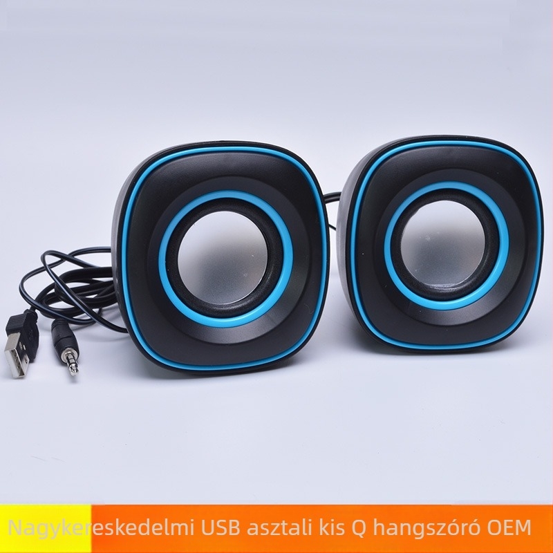 USB asztali hangszórók, 2-csatornás sztereó, 3W csatornánként, USB+3,5 mm bemenet, MP3 lejátszás