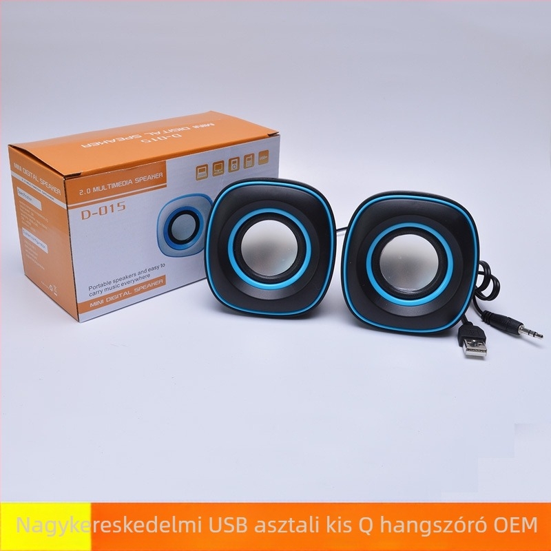 USB asztali hangszórók, 2-csatornás sztereó, 3W csatornánként, USB+3,5 mm bemenet, MP3 lejátszás
