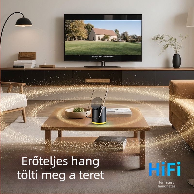 3 az 1-ben vezeték nélküli töltő Bluetooth hangszóróval | Teljesítmény 5W | Bluetooth 5.3 | Beépített akkumulátor 300–500 mAh | Frekvencia-válasz 100 Hz–20 kHz | Hatótávolság 10 m