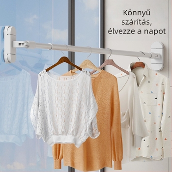 Shell Stone Teleszkópos ruhaszárító rúd vákuumos csészékkel, fúrás nélkül – kinyitható, balkonra és a fürdőszobába