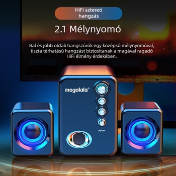 Q8 USB asztali hangrendszer Bluetooth-al, 2.1-csatornás, mélynyomóval