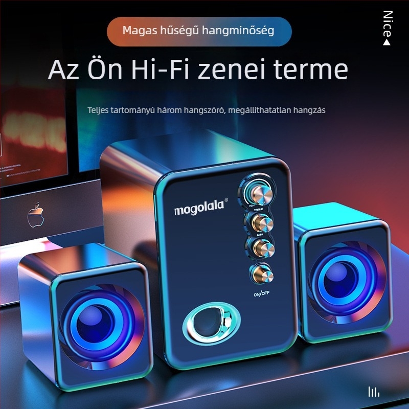 Q8 USB asztali hangrendszer Bluetooth-al, 2.1-csatornás, mélynyomóval