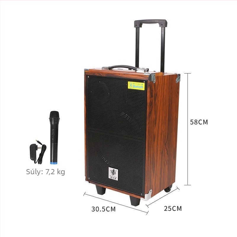 Bluetooth görgős sztereó hangfal, 2 hangfal, 100 W, frekvenciatartomány 100 Hz–20 kHz, SNR ≥75 dB