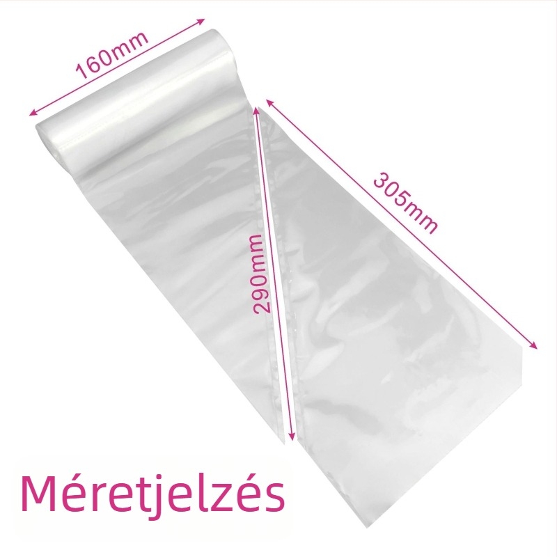 50 darab egyszer használatos vastagított díszítő tasakok készlet, süteményformákkal és sütőeszközökkel (PE)