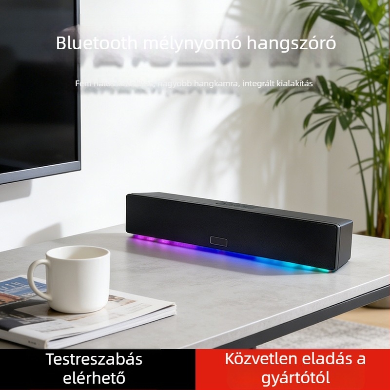 Bluetooth subwoofer hangsugáró karaokehoz, hordozható, Hi-Fi vezeték nélküli, beltéri/kültéri, két 2 hüvelykes hangszóró