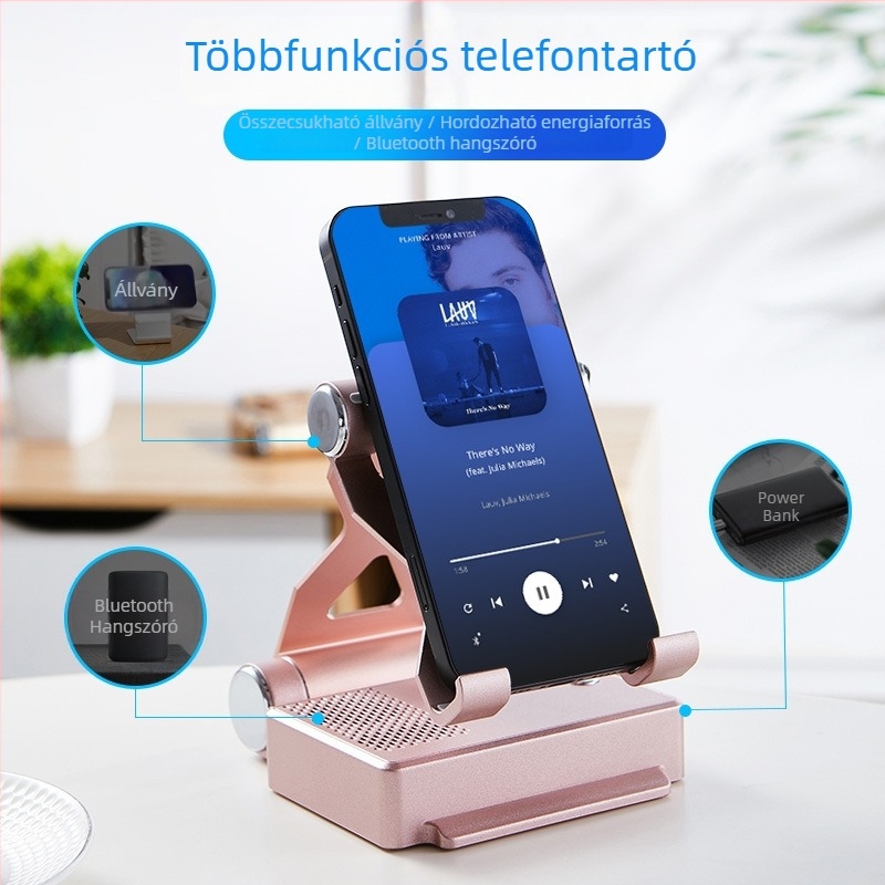 Három az egyben Bluetooth hangszóró állvánnyal és beépítettakkumulátorral: 3W, 2000–4000mAh, 100Hz–20kHz, Bluetooth hatótáv 10 m, 5V