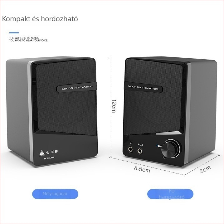 M4 USB számítógépes hangszóró, két hangszóróval, ház mérnöki műanyagból