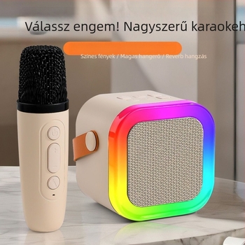 Vezeték nélküli Bluetooth karaokés hangfal beépített mikrofonnal – minden egyben otthoni audió készlet, Bluetooth 5.3, 3W, 20Hz-20kHz, SNR ≥70dB, USB