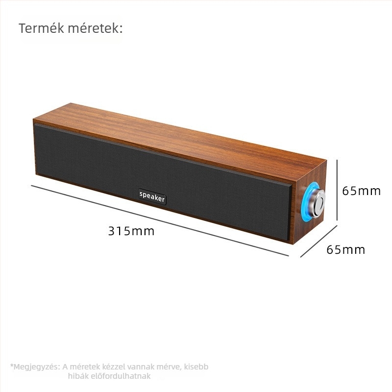 Fából készült asztali hangszórók erősítővel, USB táplálású, kettős meghajtóval, MP3 lejátszás, 6W kimenet