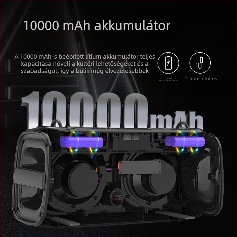 K9 hordozható Bluetooth hangszóró – retró fa design, beépített akkumulátor, kültéri használatra, szubwoofer