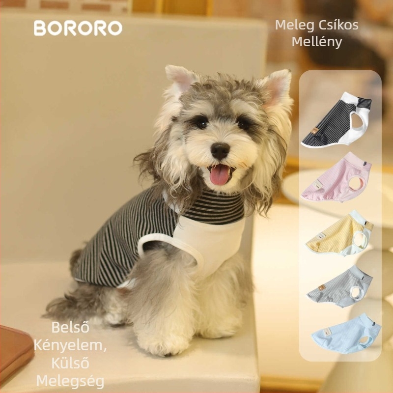 Őszi-téli kutyavest Derong plüss anyagból, kis- és közepes méretű kutyáknak (Schnauzer, Bichon)