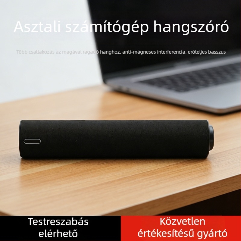 Asztali hangsáv 3 hangszóróval, Bluetooth 5.3, USB-C tápegység, frekvenciasáv 35 Hz–16 kHz, 360° surround hangzás