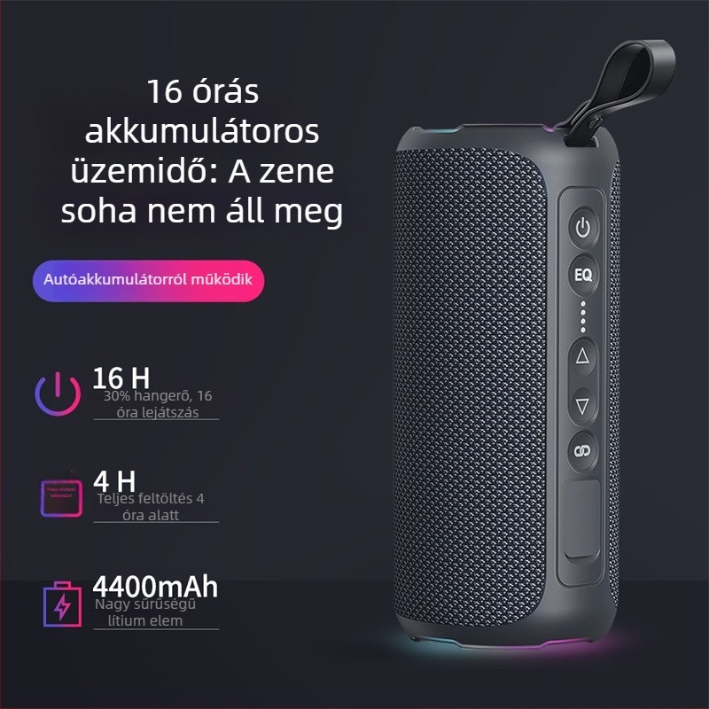 Hordozható Bluetooth hangszóró 40W LED világítással, IPX6 vízálló, beépített 6000mAh akkumulátor, Bluetooth 5.0, 20Hz-20kHz frekvenciatartomány