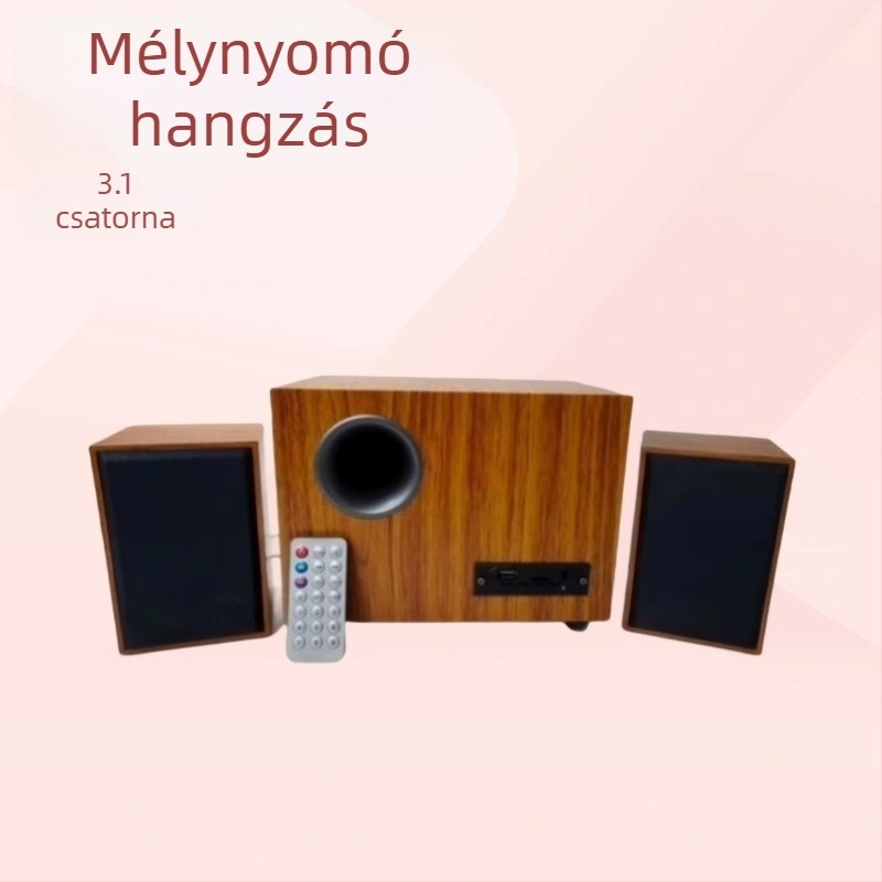 Ft-3903 2.1 csatornás asztali számítógép hangrendszer USB-vel, Bluetooth-szal, MP3 lejátszással, fa kivitelű ház