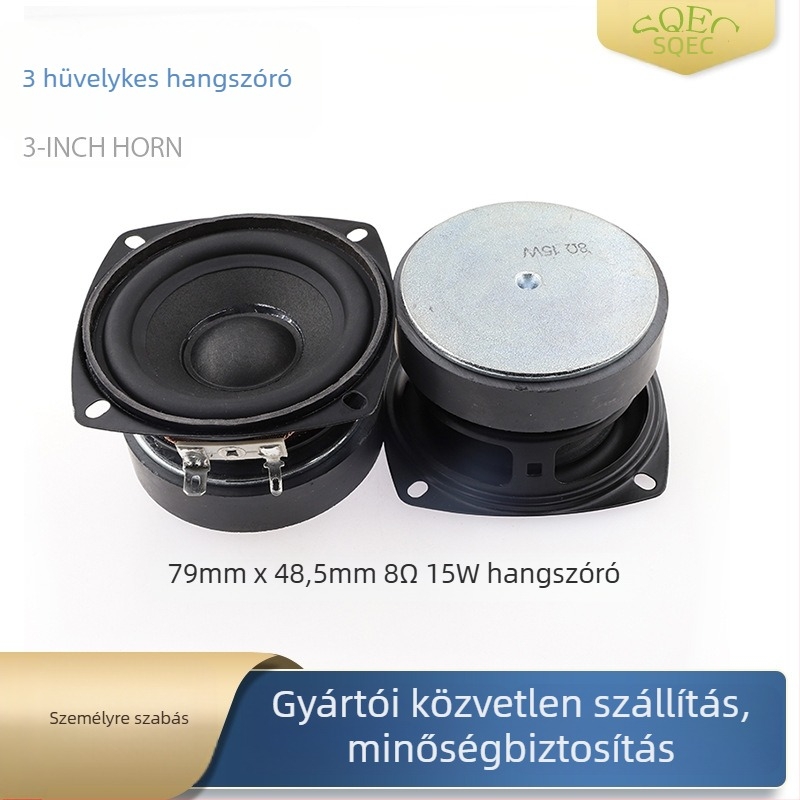 Bluetooth teljes tartományú hangszóró, külső mágnes, papírdiafragma, 15W, 4Ω/8Ω