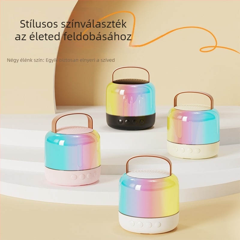 Bluetooth karaoke hangszóró vezeték nélküli mikrofonnal, karaoke funkció, virtuális surround hangzás, MP3 lejátszás TF kártyával 32GB-ig