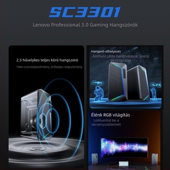 USB asztali hangszóró készlet - 2.0 sztereó, 100 Hz–20 kHz, SNR ≥70 dB, IPX6 vízálló