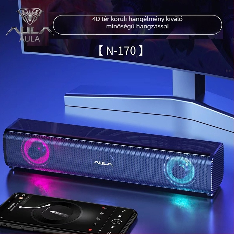 AULA Tarantula N-170 számítógép hangszórók USB interfésszel, 2.1 csatornás hangzás, fém ház, 3D Surround