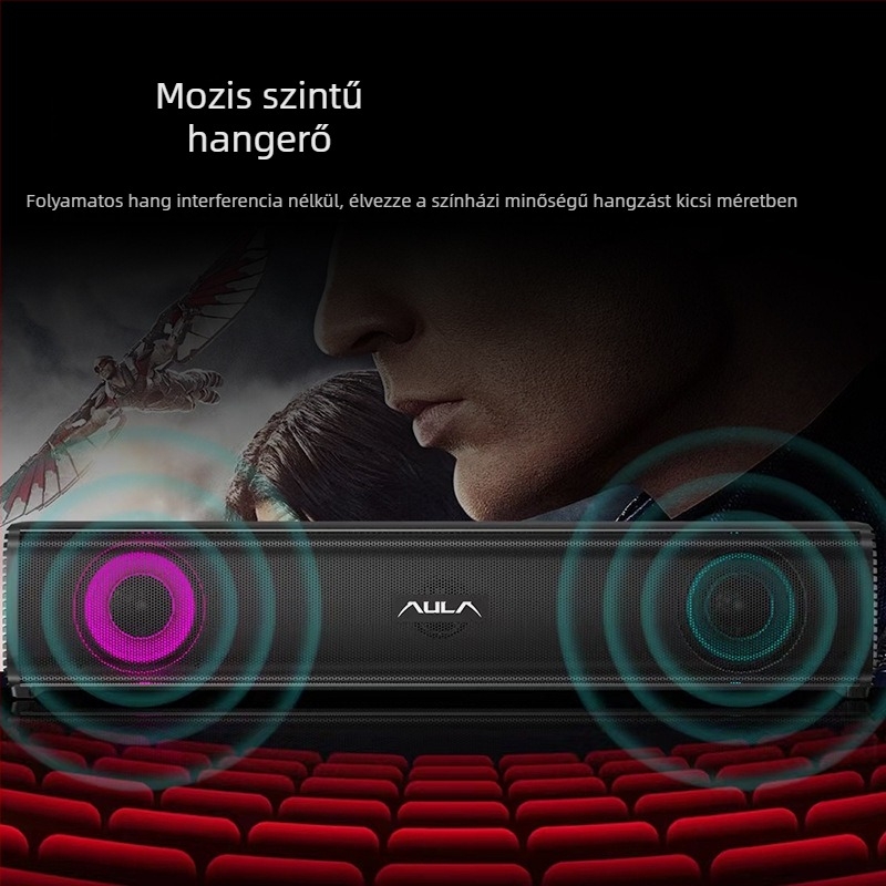 AULA Tarantula N-170 számítógép hangszórók USB interfésszel, 2.1 csatornás hangzás, fém ház, 3D Surround